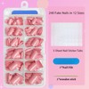 AddFavor Dark Pink Press on Nails Short Square Fake Nails,