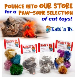 Tuff Kitty Puff Sparkle Ball Cat Wand (White)