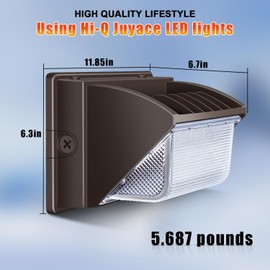 Juyace 150W LED Wall Pack Light with Dusk to Dawn Outdoor Lighting Security Flood Light 5000K 100-277V IP65 Waterproof for Barn Warehouse