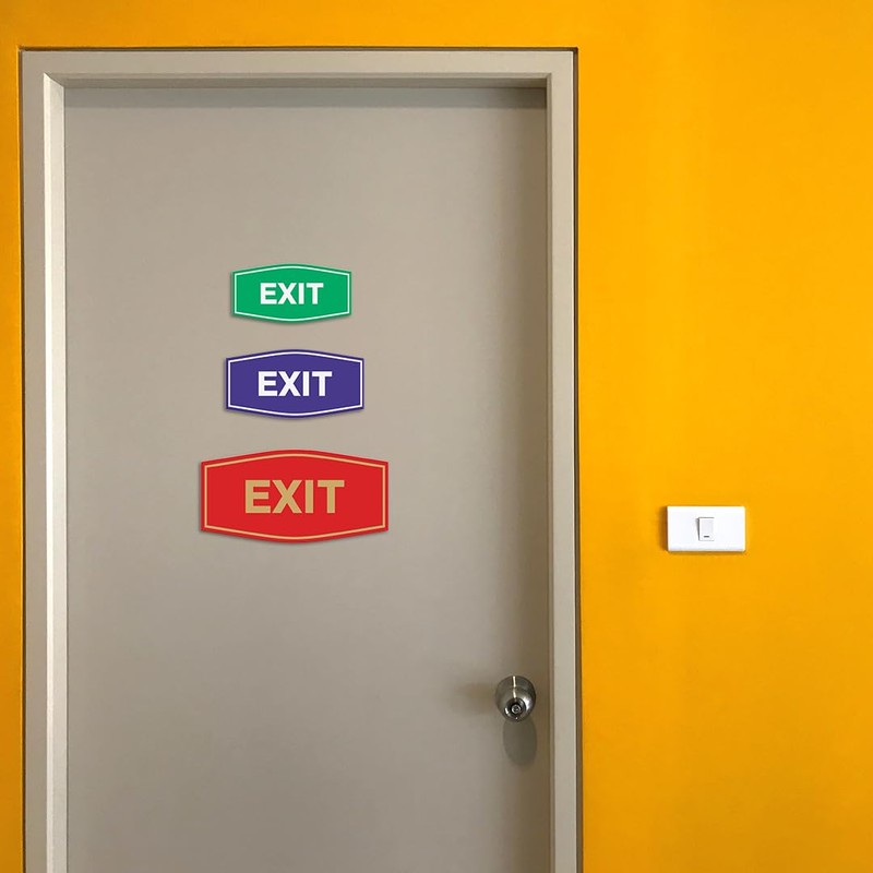 Fancy EXIT Sign (Black) - Large 1 Pack