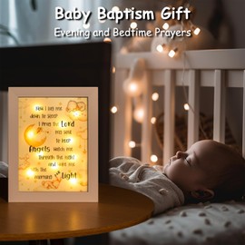 Regalos de bautismo para niña y niño, regalos bautistos para bebé, marco de luz para decoración de guardería, oración para dormir, baby shower, bautizo, dedicación, regalos católicos para niños,