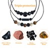 Mpxikeaor Triple Protection Bracelets Negative Energy Blocker, Black Tourmaline and