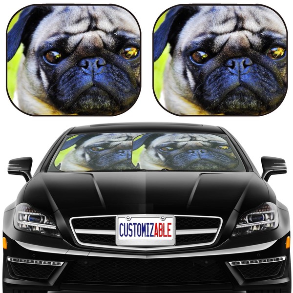 MSD Car Sun Shade Windshield Sunshade Universal Fit 2 Pack,