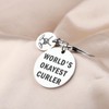 Curling Keychain World's Okayest Curler Gift Curling Player Lovers Gift