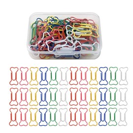 TOYANDONA Pack of 60 Bone Shaped Paper Clips with Clear Box Funny Paper Clips Bookmark Planner Clips Office School Supplies