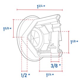 Construct Pro Speedy’Z Screw-in Cable Pass Through Port – White, 1.125" Inner Diameter, 2.5" Outer Diameter, Includes 2-1/8" Hole Saw – Low Profile, Paintable Wall Plate with Rubber Grommet