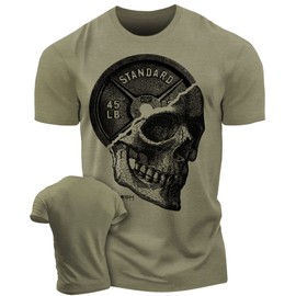 Gymish Lifestyle Skull Plate Gym Shirt for Men, Deadlift Weightlifting Tee