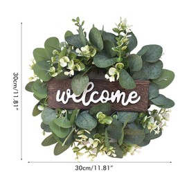 OTentW Artificial Eucalyptus Wreath, Dried Flowers, Welcome Garland, Christmas Wreath, Entrance Decoration, Wall Hanging, Garden Decoration, Craft, Outdoor, Wedding, Decoration, Gorgeous, Natural, Store, Room Decoration, Photo Tool, Mother's Day, Gift, D