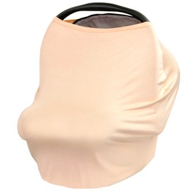 JLIKA Baby Car Seat Covers - Stretchy Infant Canopy and Nursing Cover for Breastfeeding Newborns Infants Babies Girls Boys Best Shower Gift Maternity Apron Infinity Scarf carseats (Petal Peach)