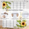 Renaiss 72x72 Inch Rustic Sunflower Shower Curtain Farmhouse Yellow Flowers