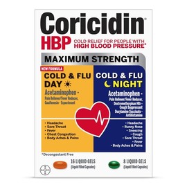 Coricidin HBP Maximum Strength Day & Night Cold & Flu Liquid Gels 24 EA