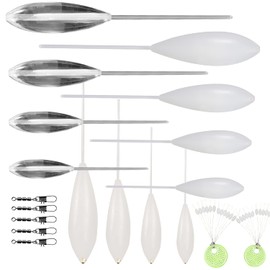 Njord Kalastus Sbirolino Set 12 Pieces - 8 x Sinking 4 x Floating + 5 x Triple Swivels and 20 x Cord Stoppers in Value Set