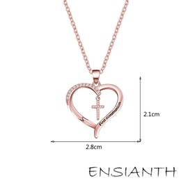 ENSIANTH First Communion Gift for Girls Cross Gift Christian Cross Jewelry Baptism Gift (RG-CrossNecklace)
