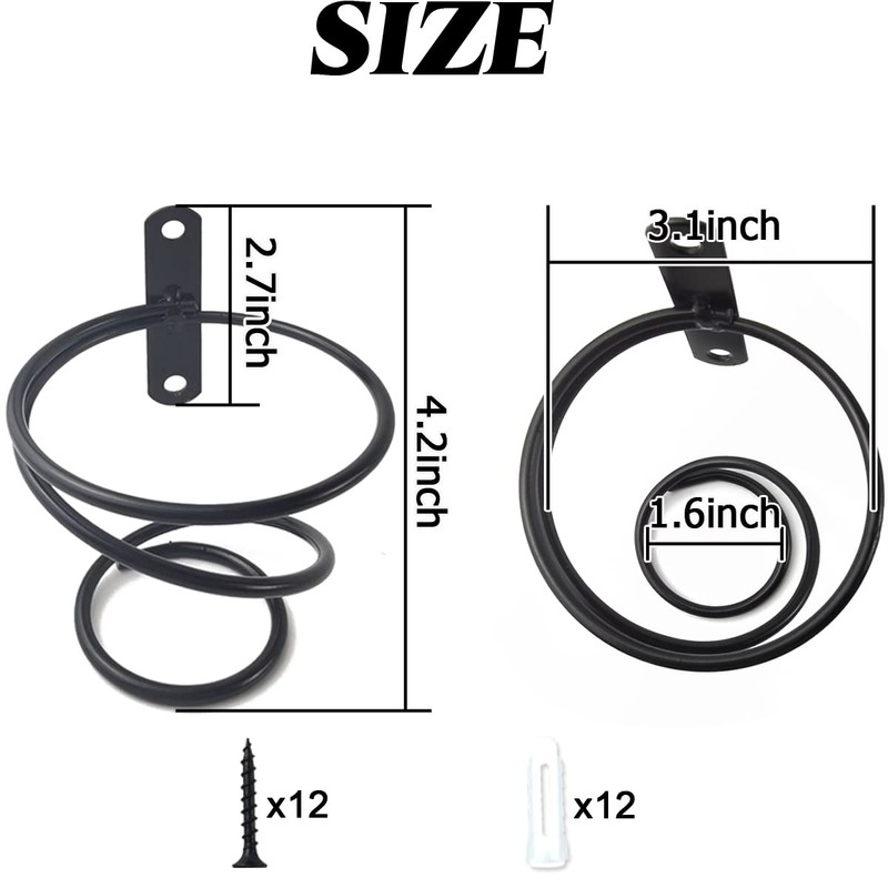 NSBELL 6PCS Spiral Wall Mounted Wine Rack, Metal Bottle Display