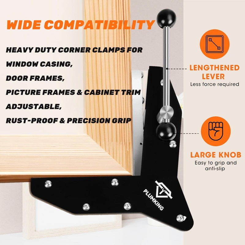 2PCS Miter Max Corner Clamp for Woodworking, Making Window Casing,