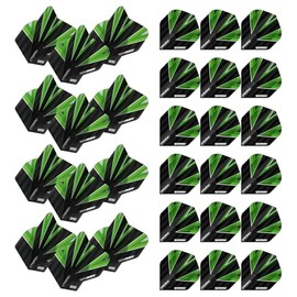 WINMAU Prism Alpha Black & Green Extra Thick Dart Flights - 10 sets per pack (30 dart flights in total)