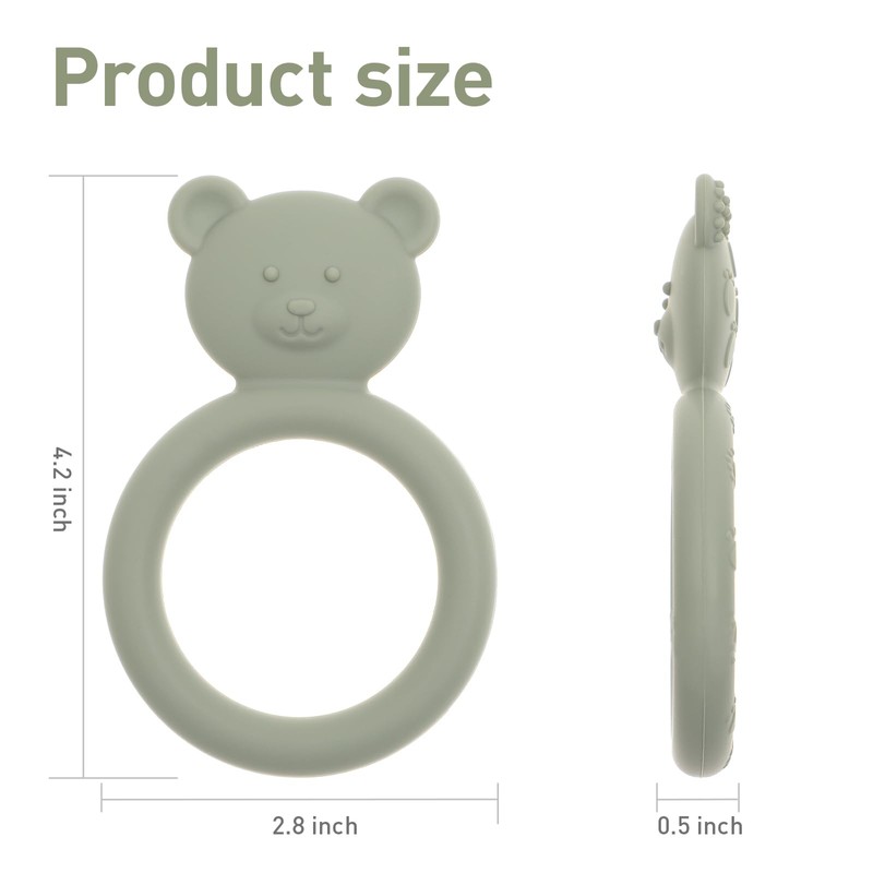 Dirbabi Silicone Baby Teether, Teething Toy Ring for Babies, Easy