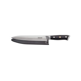 Sasaki 5236109 Masuta Japanese AUS-10 Stainless Steel Slicing Knife with Locking Sheath, Black, 8 inch