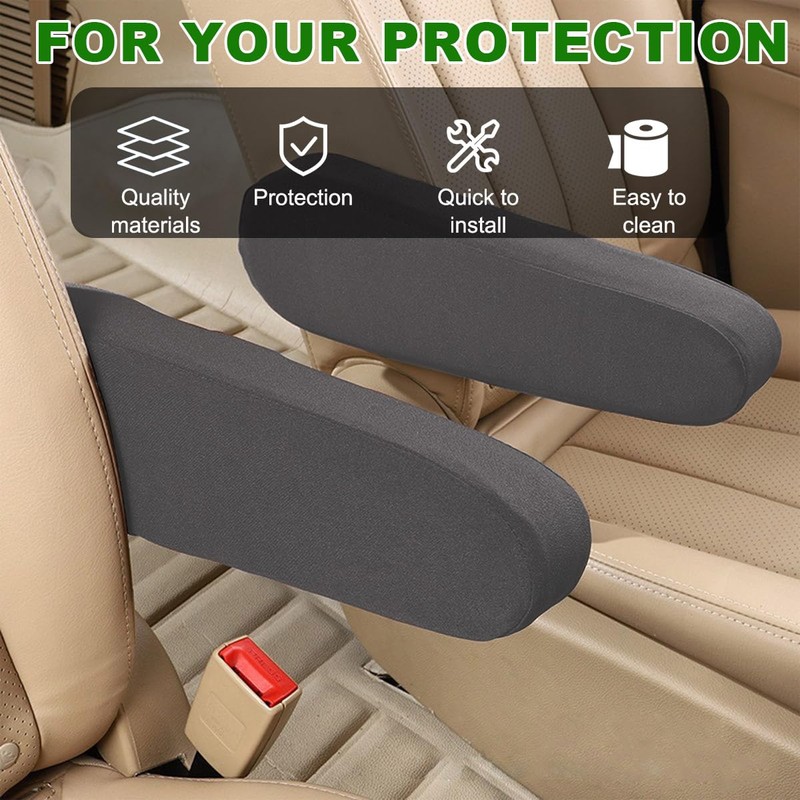 Ohleats 2 PCS Car Front Seat Armrest Covers, Comfortable Front