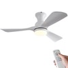 OMYU 42 inch Flush Mount Ceiling Fans with Lights, Dimmable,