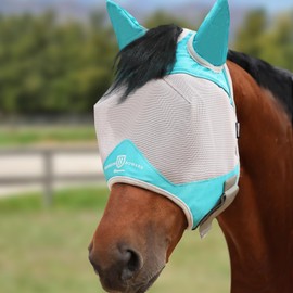 Harrison Howard Half Face Horse Fly Mask UV Protection and Breathable for Equine Use Comfortable Mint M