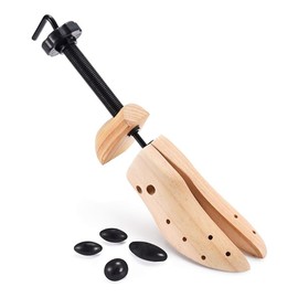 Nicoone Shoe Tree for Men and Women, 2-Way Extension, Shoe Width and Length, Including Wooden Shoe Stretcher with 4 Pressure Relief Pads, multicoloured