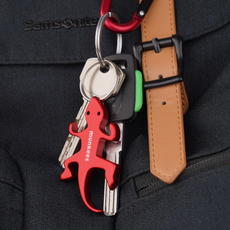 munkees トカゲ 栓抜き キーチェーン 2個パック アルミニウムキー ビールオープナー アウトドア 旅行アクセサリー グリーン