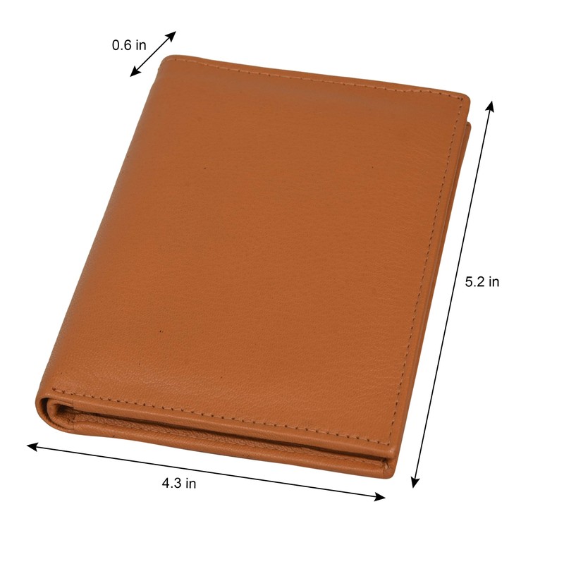 Leatherboss Genuine Leather RFID blocking Hipster Tall Credit Card Holder