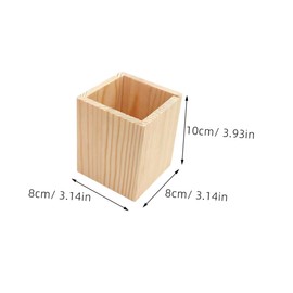 NUOBESTY 2pcs Wooden Geometric Pen Holders Pot Elegant Desktop Organizer for Brushes Stationery Friendly for Home Office School Decor