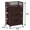 Household Essentials Hand-Woven Paper Rope 3-Drawer Chest, Dark Brown Stain