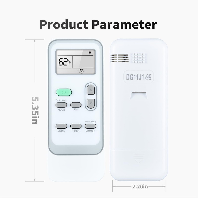 ZWP DG11J1-99 Replacement Remote Control for Hisense Air Conditioner AP0819CR1W