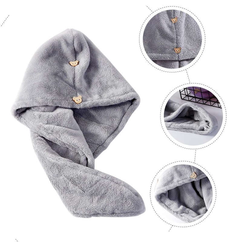 Baluue Hair Bonnets 2pcs Absorbent Hair Drying Cap Soft Microfibre