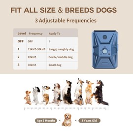 Bark Control Device Ultrasonic, 3 Modes Automatic Anti Barking Device, Outdoor Indoor Dog Bark Deterrent with 33FT Range, Recharge Dog Barking Control Devices for Puppy Small Medium Large Dogs