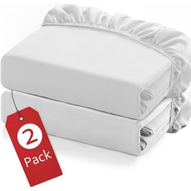 Pack of 2 Percale Bunk Bed Fitted Sheet 2ft 6" (76cmx190cm) Bunk Bed Size Super Soft Luxury Non Iron Easy Care Fitted Bedding Sheet 25CM Deep Pockets Bed Sheet (2, White)