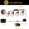 vivihobb Dimmable 4 Light Plug in Ceiling Light,Black Plug in