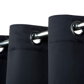 MDS Blackout Window Curtain Panels for Bedroom Doorways Closets, Solid Grommet Top Thermal Insulated Room Darkening Draperies for Living Room, Office & Classroom (2 Panel, 42x72 Inch, Black)