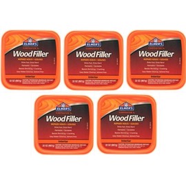 Elmer's E842L Carpenter's Interior Wood Filler; 32 Ounce; Ideal for Repairing Holes, Dents, Scratches, Gouges and Defects On Any Wood, Wallboard, Molding or Painted Surface; Pack of 5