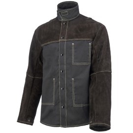 Waylander DURIN Leather Welding Jacket | Split Cowhide Leather Shoulders & Lined Sleeves | Flame Resistant Cotton Body XS-5XL