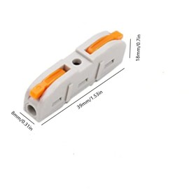 20 Piece Lever Nut Wire Connectors, Compact Wire Wiring Connectors for Quick Wiring of Junction Box Terminals.