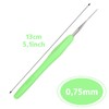 Coopay Crochet Hook 0.75 mm, 1 Piece Metal Lace Crochet