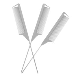 OATIPHO 3pcs Rat Tail Combs Set Fine Tooth Hair Parting and Teasing Combs for Hair Stylists Suitable for Braiding and Coloring for Women and Men
