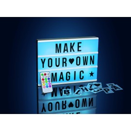 EASYmaxx EASYmaxx LED Leuchtkasten mit Farbwechsel | 173 Buchstaben mit Sonderzeichen + Symbole, A4 - Format | Batteriebetrieben, USB Anschluss