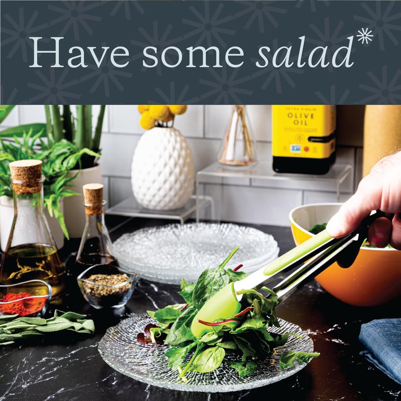 Vikko Salad Plate, Set of 6 Glass Plates, 8.5 Inch