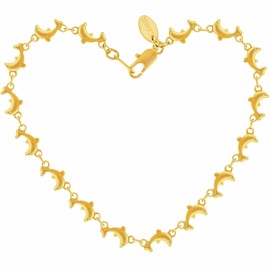 LIFETIME JEWELRY Dolphin Chain Anklet for Women Men and Teen 24k Real Gold Plated (9)