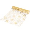 DERAYEE 10 Yards Christmas Table Runner, Gold Snowflakes Organza Tulle