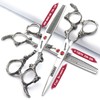 6 Inch Hairdressing Scissors, 17.5 cm, Silver/Black, 440C Hairdressing Scissors,