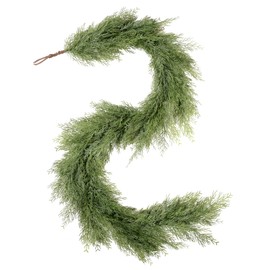WBHome Real Touch Chamaecyparis pisifera Garland for Christmas Holiday Seasonal Outdoor/Indoor Home Decor, 6FT Long