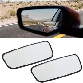 2PCS Car Rearview Blind Spot Mirror, 3.7" x 1.4" HD Glass Wide Angle Rearview Mirror, Rectangular Curved Reversing Parking Auxiliary Mirror, Universal Anti-glare Mirror for Most Cars (Rimmed)