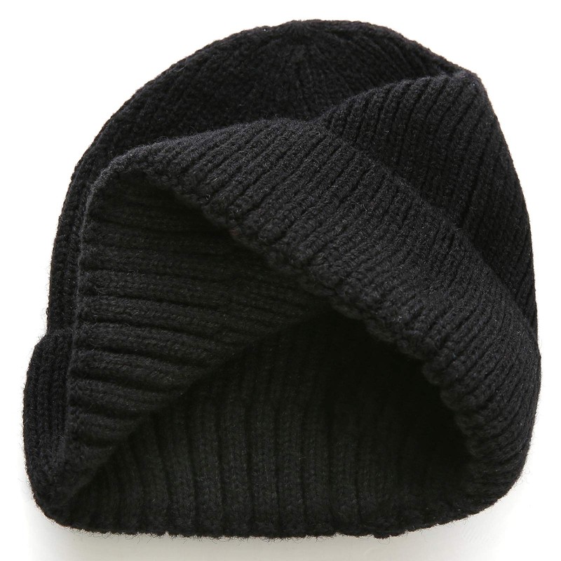 DOANNOTIUM Gorro corto de lana de invierno con puños, para