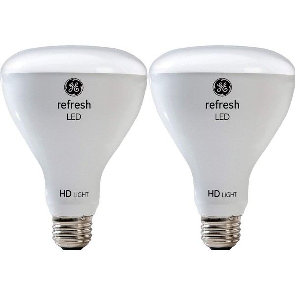 GE Refresh HD Flood Light Dimmable LED Light Bulbs, BR30 LED Flood Light (65 Watt Replacement LED Bulbs), 700 Lumen, Medium Base Light Bulbs, Daylight, 2-Pack LED Floodlights, Title 20 Compliant